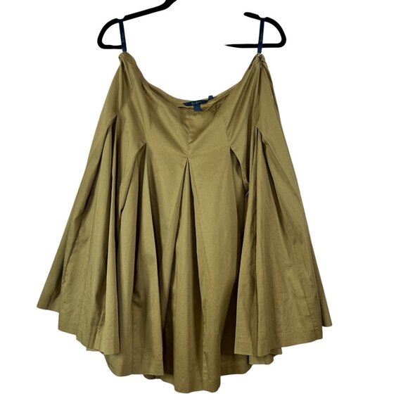 Boden 16R Cotton Skirt Green A-Line Lined Pleated Career Closet Staple - Picture 1 of 6